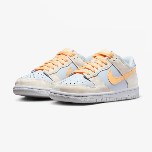 Nike dunk low gs (melon tint/ pale ivory/ football grey/ white/ melon tint) big kids 3.5y-7y fb9109-