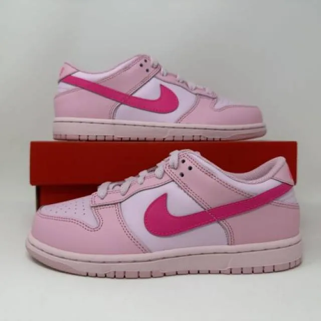 Nike Dunk Low PS Triple Pink Barb Pre-School Size 2.5y W...