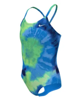 Nike Girls Tie Dye Crossback Swimsuit - Vapor Green