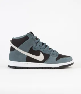 Nike SB Dunk High Pro Shoes - Mineral Slate / Sail - Black - White