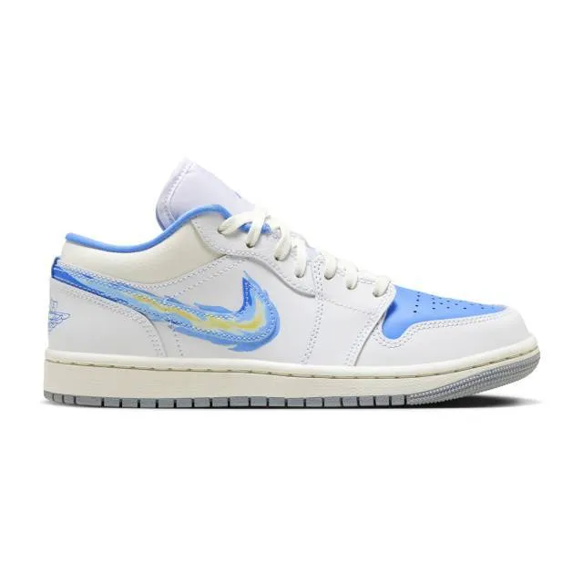 Nike women's air jordan 1 low se (just skate university blue/ sail white/ psychic blue/ wolf grey) s