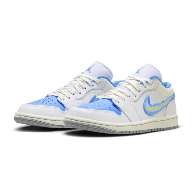 Nike women's air jordan 1 low se (just skate university blue/ sail white/ psychic blue/ wolf grey) s