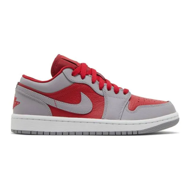 Nike women's air jordan 1 low se (split gym red cement grey/ gym red/ black/ white/ cement grey) siz