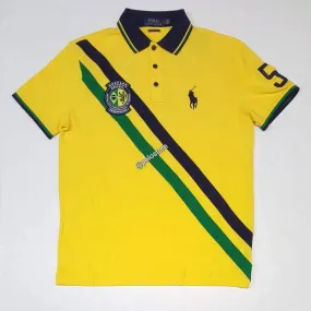 Nwt Polo Ralph Lauren Brasil Big Pony #5 Custom Slim Fit Polo