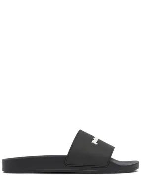 Palm Angels   Essential logo rubber pool slide sandals 