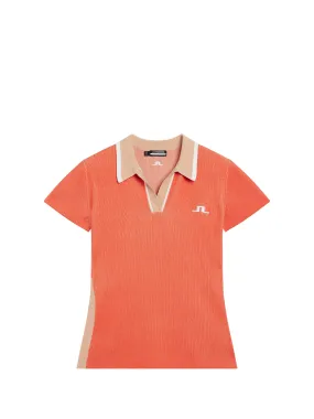 Rani Knitted Polo / Hot Coral