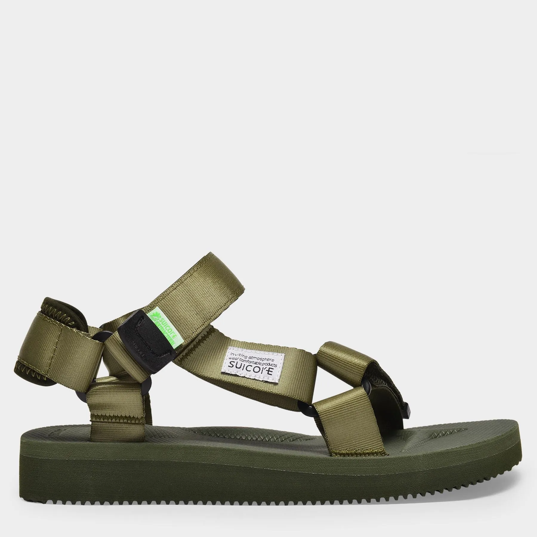 Suicoke  Depa-Cab Sandals in Green Nylon