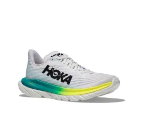 Womens Hoka Mach 5 in White/Blue Glass