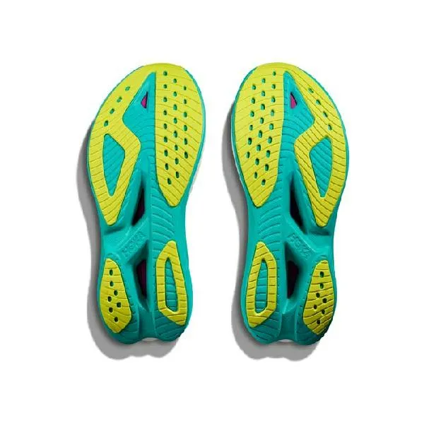 Womens Hoka Mach X 2 in Frost/Electric Aqua