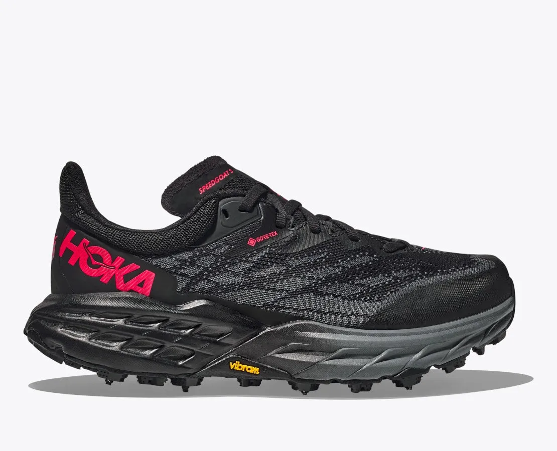 Women's Hoka One One Speedgoat 5 GTX Spike, Black/Black, 10 B Medium